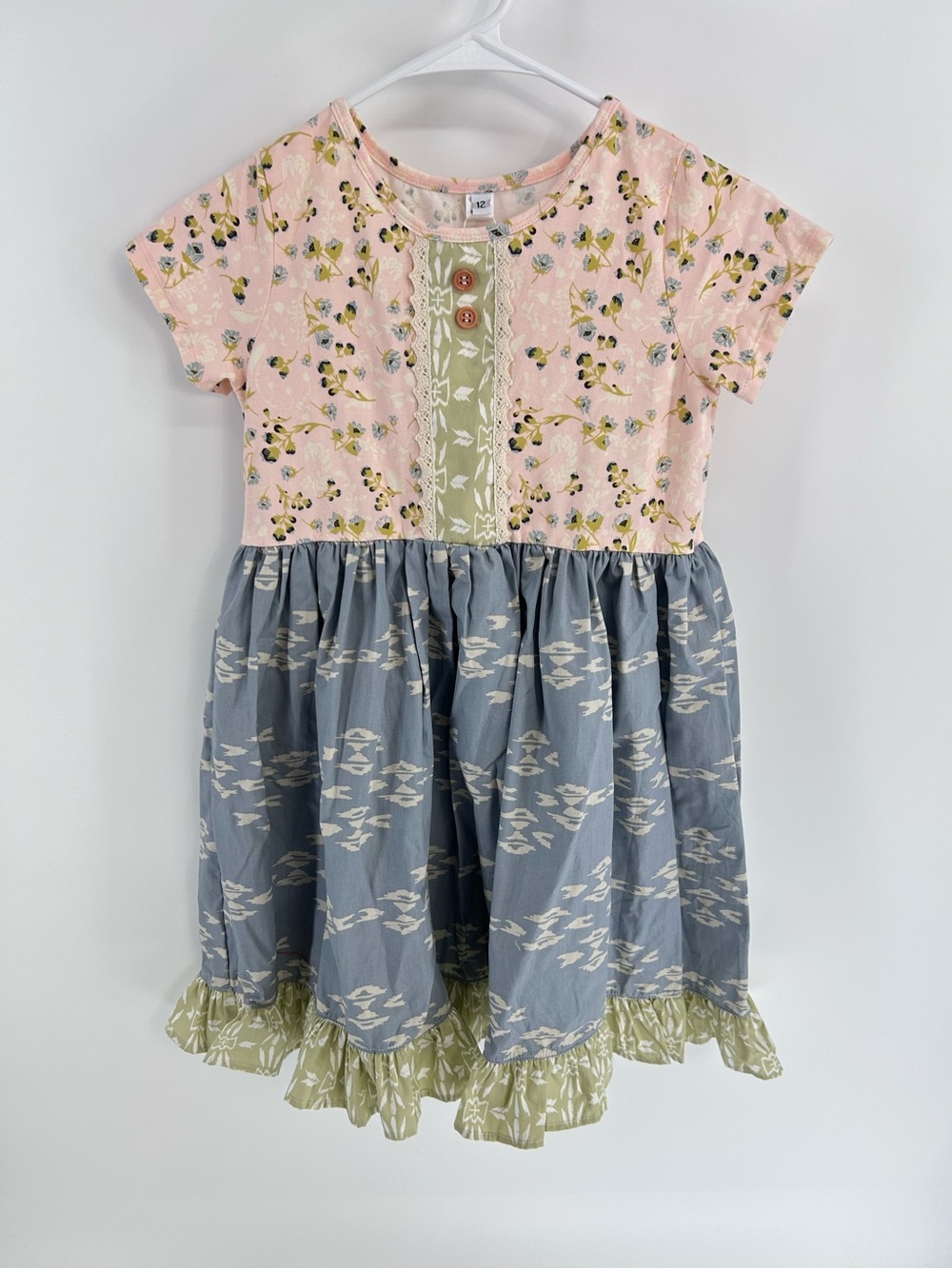 NWT Girls Widdle Me Boutique Floral Patchwork Dress - Size 12